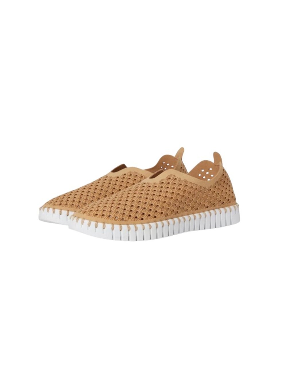 Isle Jacobsen Tulip Sneakers Trainers Womens 38 7.5 Latte Tan Mesh Slip On Shoes
